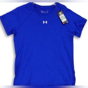 NWT Women’s Women’s Under Armour Blue Heat Gear Short Sleeve Shirt—Size Large